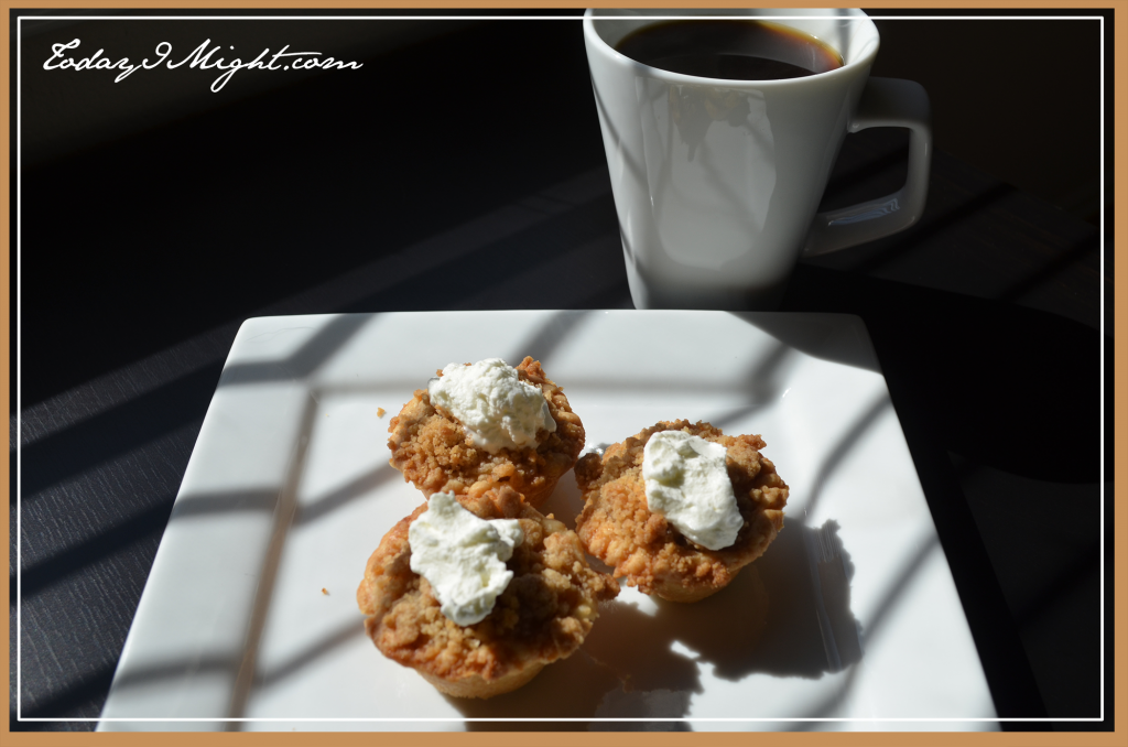 Today I Might | Mini Crumble Apple Tartlets | Tartlets with Whipped Cream and Coffee