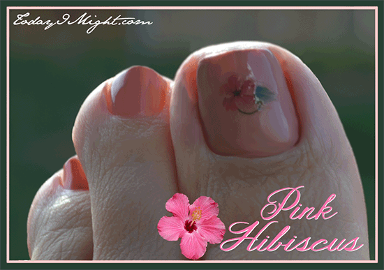 todayimight.com | Pink Hibiscus Nails