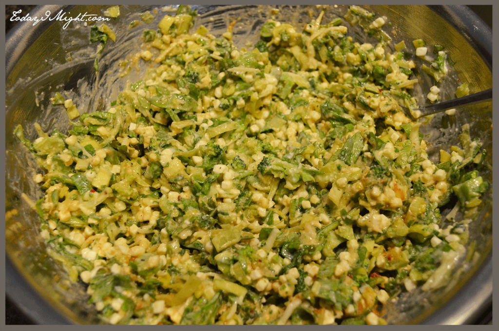 todayimight.com | Spinach Broccoli Leek Stuffed Shells Filling