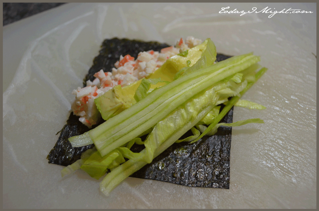 todayimight.com | California Summer Roll | Stuffing with Ingredients