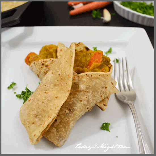 todayimight.com | Curried Chicken Roti Wraps
