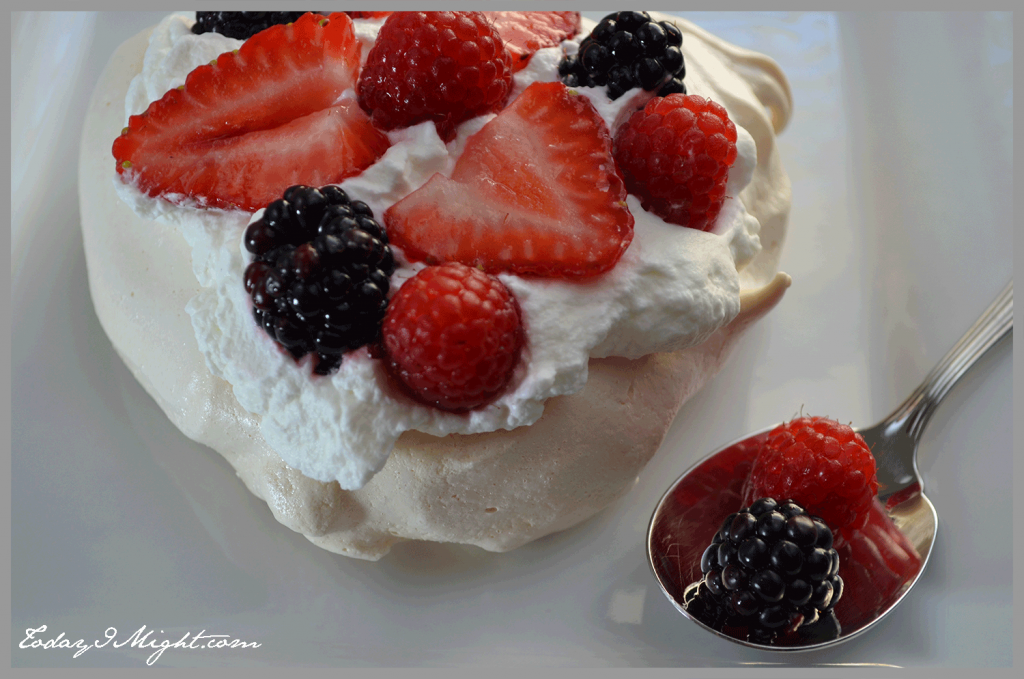 todayimight.com | Triple Berry Pavlova | Finished Dessert