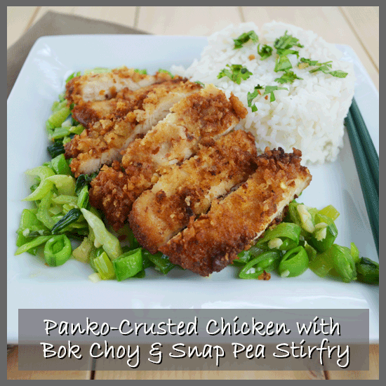 todayimight.com | Panko-Crusted Chicken with Baby Bok Choy and Snap Pea Stirfry